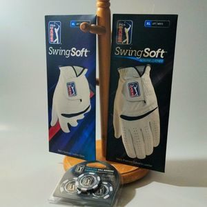 PGA Tour 3 piece gift set - XL Cabretta Glove- XL Synthetic‎ Glove- Ball Marker